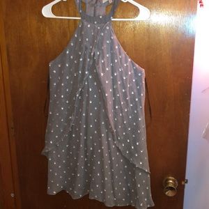 Cute Dress - Grey w silver polka dots/ Size M